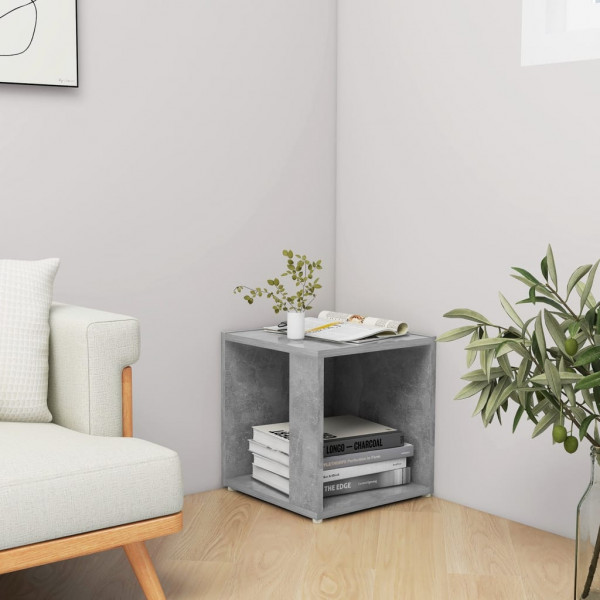 Mesa auxiliar madera contrachapada gris hormigón 33x33x34.5 cm M 4