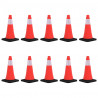 Cones de sinalização refletores com bases pesadas 10 pcs 50 cm 1
