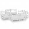 8 pcs conjunto lounge de jardim pinho maciço branco 2