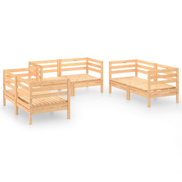 Muebles de jardín 6 piezas madera maciza de pino M 2
