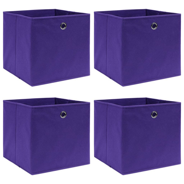 Cajas de almacenaje 4 uds tela no tejida morado 28x28x28 cm D