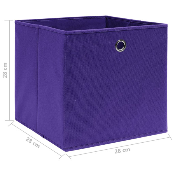 Cajas de almacenaje 4 uds tela no tejida morado 28x28x28 cm M 5