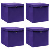 Cajas de almacenaje con tapas 4 uds morado 28x28x28 cm 1