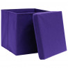 Cajas de almacenaje con tapas 4 uds morado 28x28x28 cm 4