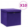 Cajas de almacenaje con tapas 10 uds morado 28x28x28 cm 1