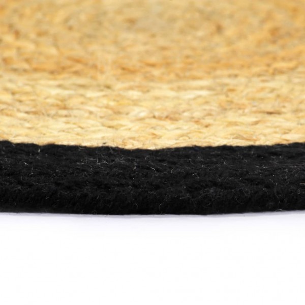 Individuais de mesa 6 pcs juta e algodão 38 cm natural e preto M 4