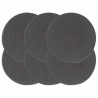 Individuais mesa 6 pcs algodão liso 38 cm redondo cinza-escuro 1