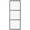 Puerta corredera ESG vidrio y aluminio negra 76x205 cm 2