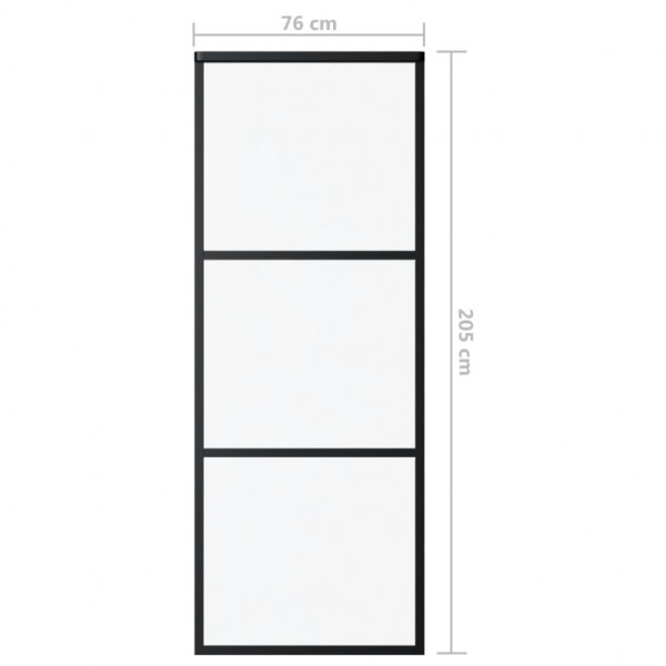 Puerta corredera ESG vidrio y aluminio negra 76x205 cm M 5
