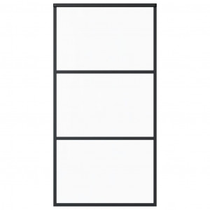 Puerta corredera ESG vidrio y aluminio negra 102x205 cm H