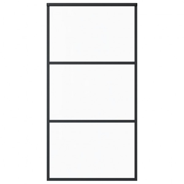 Puerta corredera ESG vidrio y aluminio negra 102x205 cm M 2