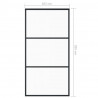 Puerta corredera ESG vidrio y aluminio negra 102x205 cm 5