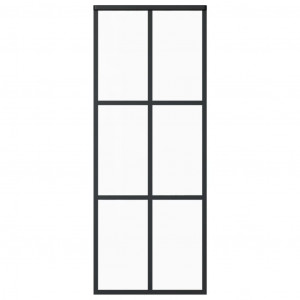 Porta deslizante em vidro ESG e alumínio 76x205 cm preto H