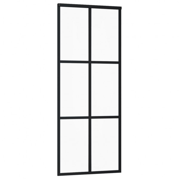Puerta corredera ESG vidrio y aluminio negra 76x205 cm M 3