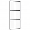 Puerta corredera ESG vidrio y aluminio negra 76x205 cm 3