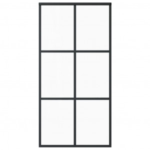 Puerta corredera ESG vidrio y aluminio negra 102x205 cm H