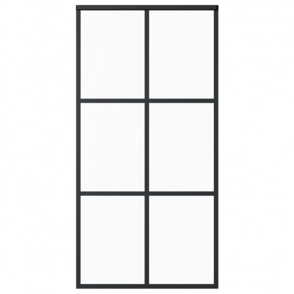 Puerta corredera ESG vidrio y aluminio negra 102x205 cm M 2