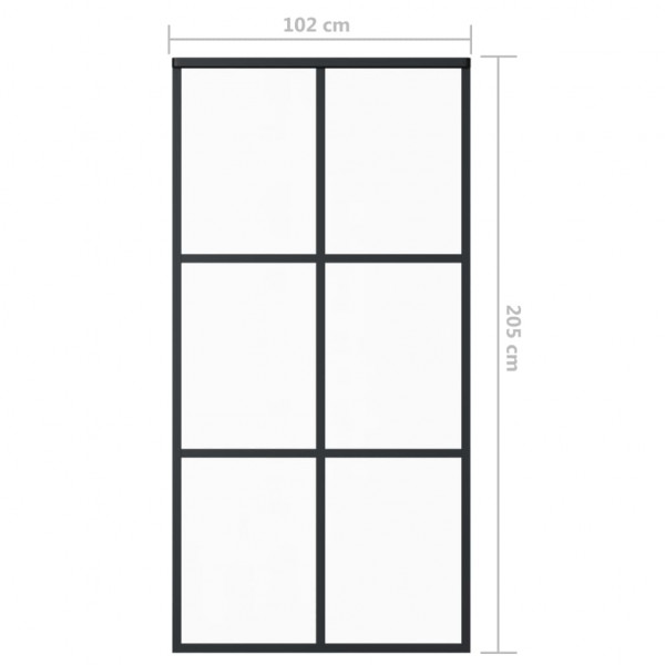 Puerta corredera ESG vidrio y aluminio negra 102x205 cm M 5
