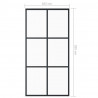 Puerta corredera ESG vidrio y aluminio negra 102x205 cm 5
