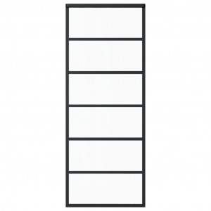Puerta corredera ESG vidrio y aluminio negra 76x205 cm H