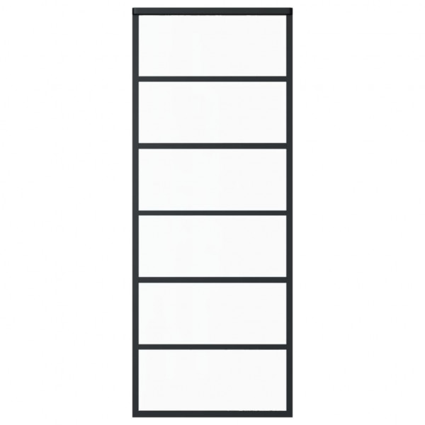Puerta corredera ESG vidrio y aluminio negra 76x205 cm M 2