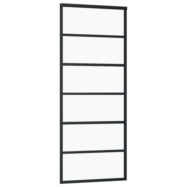 Puerta corredera ESG vidrio y aluminio negra 76x205 cm M 3