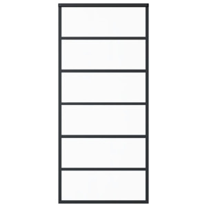 Puerta corredera ESG vidrio y aluminio negra 90x205 cm H