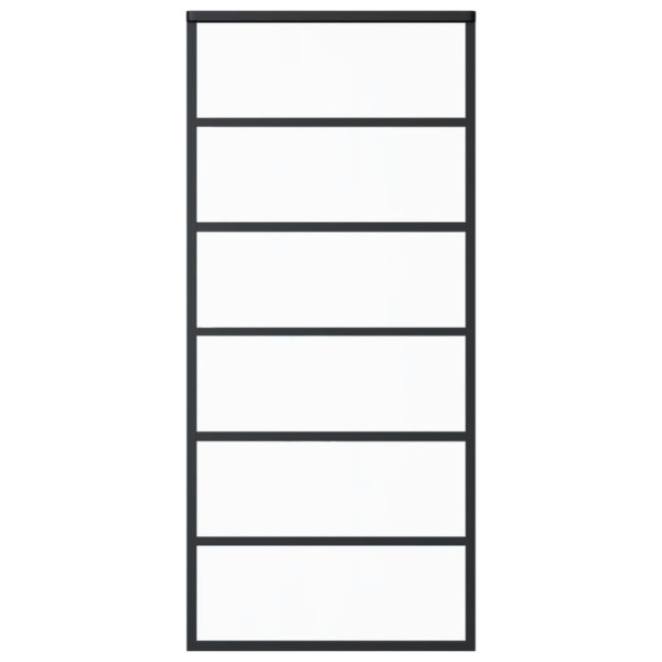 Puerta corredera ESG vidrio y aluminio negra 90x205 cm M 2