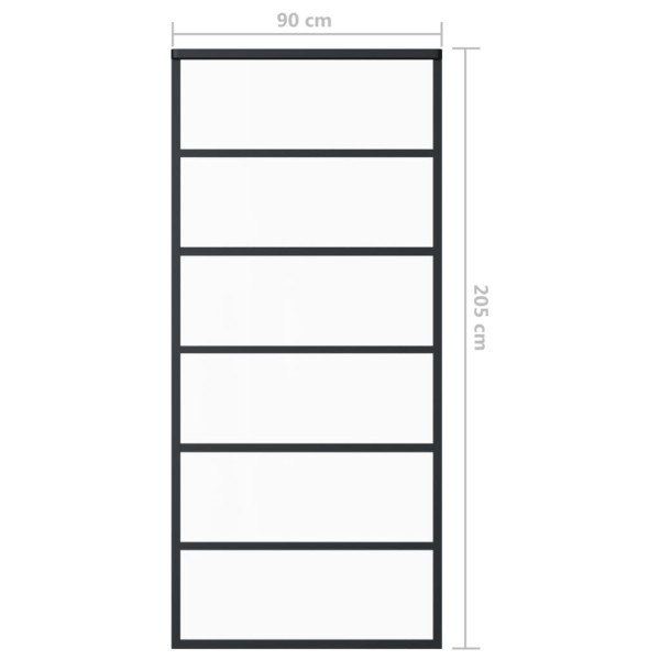 Puerta corredera ESG vidrio y aluminio negra 90x205 cm M 5