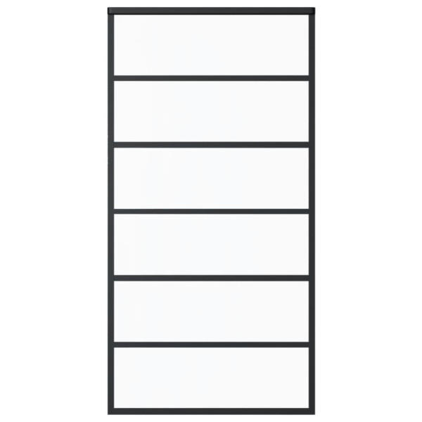 Puerta corredera ESG vidrio y aluminio negra 102x205 cm D