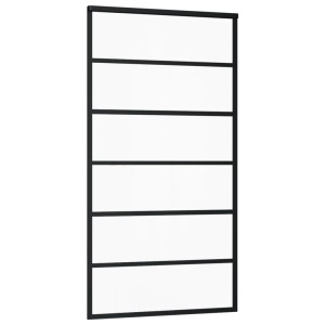 Puerta corredera ESG vidrio y aluminio negra 102x205 cm H
