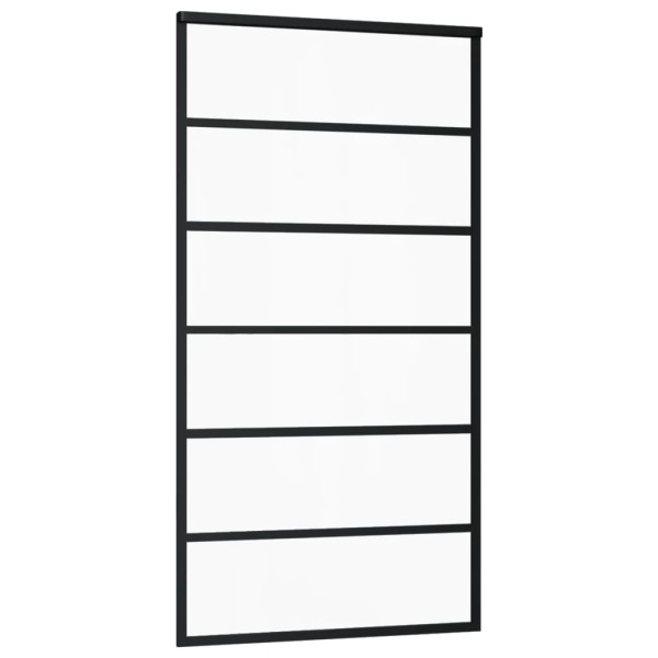 Puerta corredera ESG vidrio y aluminio negra 102x205 cm M 2