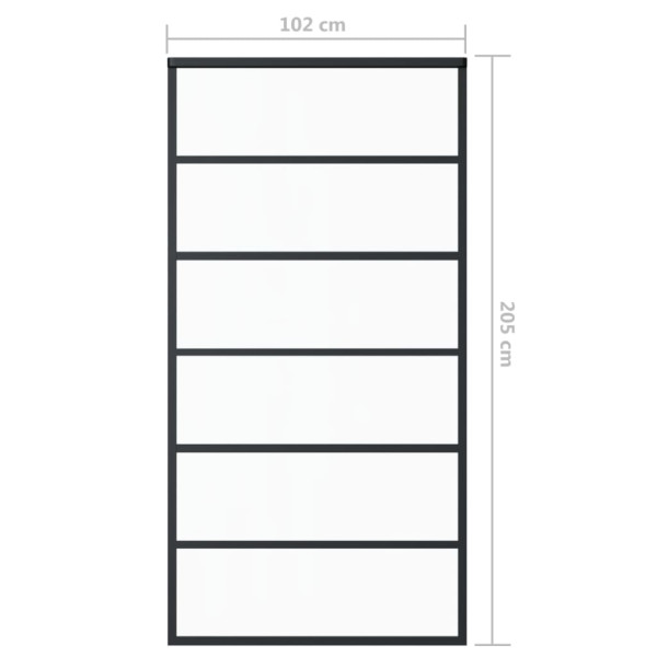Puerta corredera ESG vidrio y aluminio negra 102x205 cm M 4