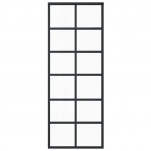 Porta deslizante em vidro ESG e alumínio 76x205 cm preto H