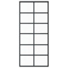 Puerta corredera ESG vidrio y aluminio negra 90x205 cm 2