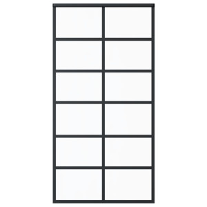 Puerta corredera ESG vidrio y aluminio negra 102x205 cm H