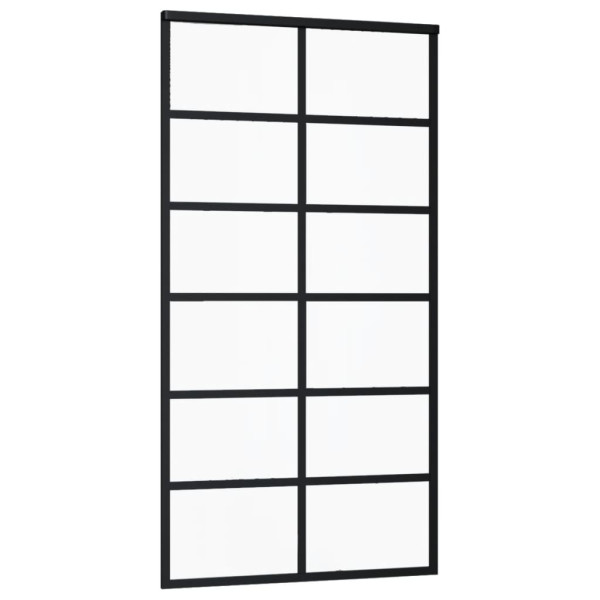 Puerta corredera ESG vidrio y aluminio negra 102x205 cm M 3