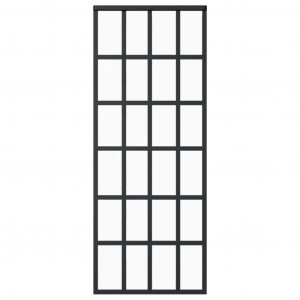 Puerta corredera ESG vidrio y aluminio negra 76x205 cm H