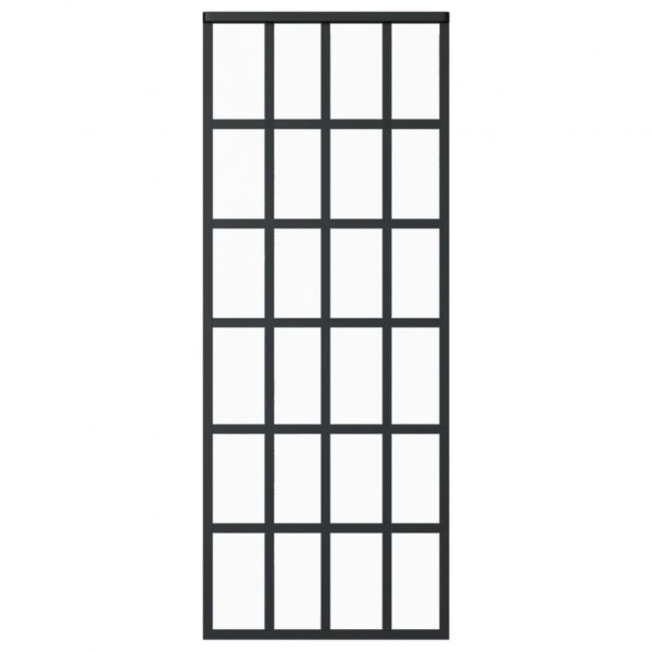 Puerta corredera ESG vidrio y aluminio negra 76x205 cm M 2