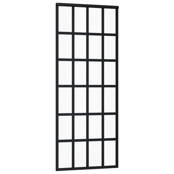 Puerta corredera ESG vidrio y aluminio negra 76x205 cm M 3