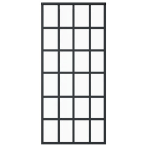 Porta deslizante em vidro ESG e alumínio 90x205 cm preto H