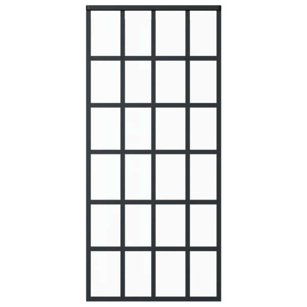 Puerta corredera ESG vidrio y aluminio negra 90x205 cm M 2