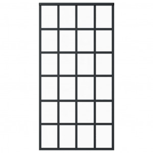 Puerta corredera ESG vidrio y aluminio negra 102x205 cm H