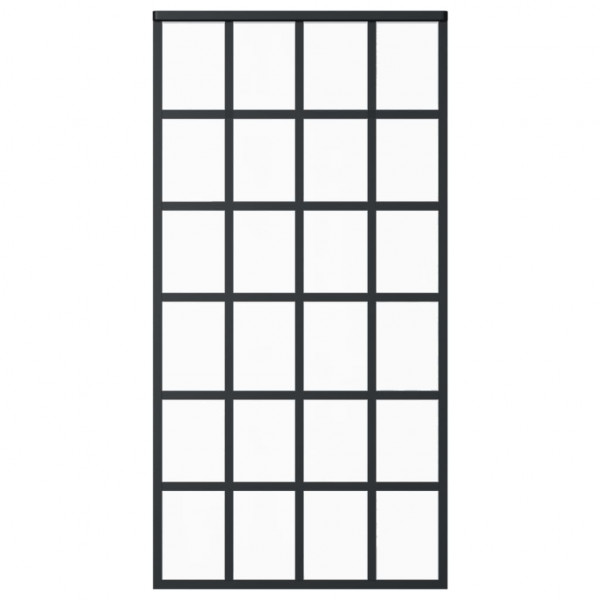 Porta deslizante em vidro ESG e alumínio 102x205 cm preto M 2
