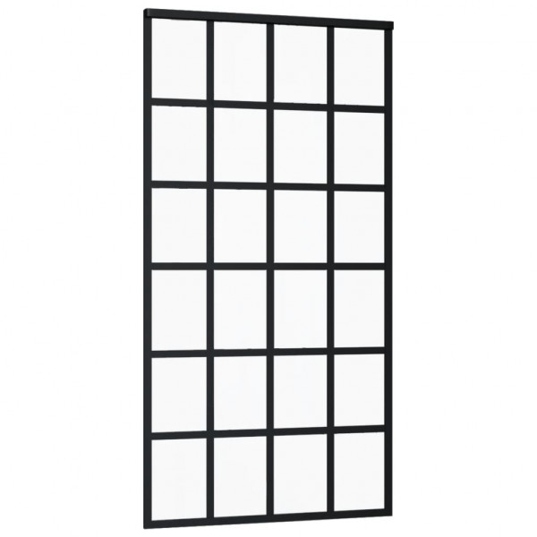 Porta deslizante em vidro ESG e alumínio 102x205 cm preto M 3