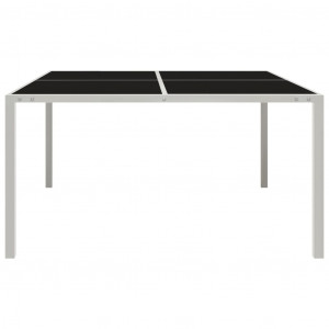 Mesa de jardim 130x130x72 cm aço e vidro cinzento H