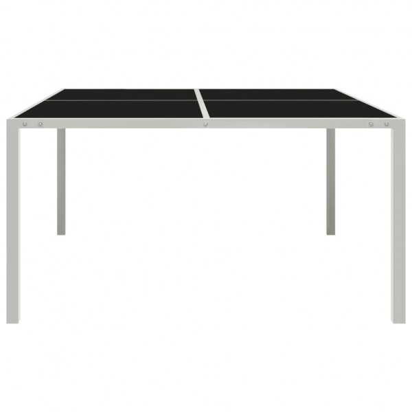 Mesa de jardim 130x130x72 cm aço e vidro cinzento M 2