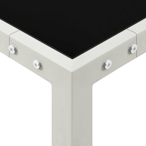 Mesa de jardín de acero y vidrio gris 130x130x72 cm M 3