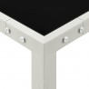 Mesa de jardín de acero y vidrio gris 130x130x72 cm 3
