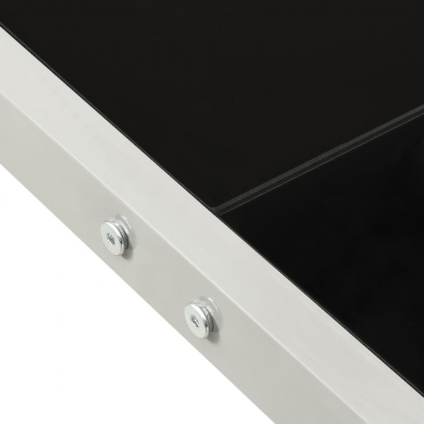 Mesa de jardim 130x130x72 cm aço e vidro cinzento M 4